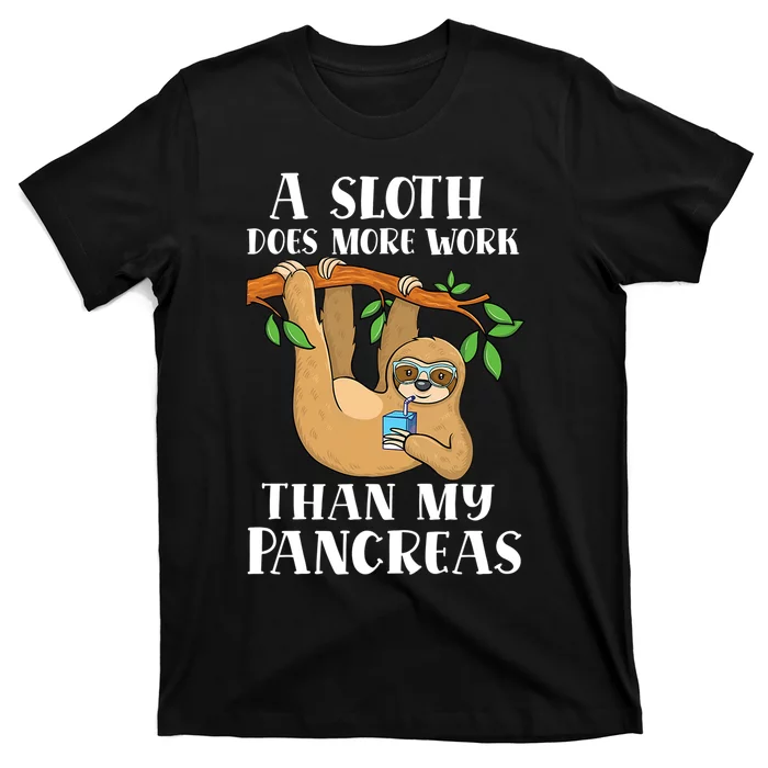 Type Onederful Lazy Cute Sloth Type 1 Diabetes Awareness T-Shirt