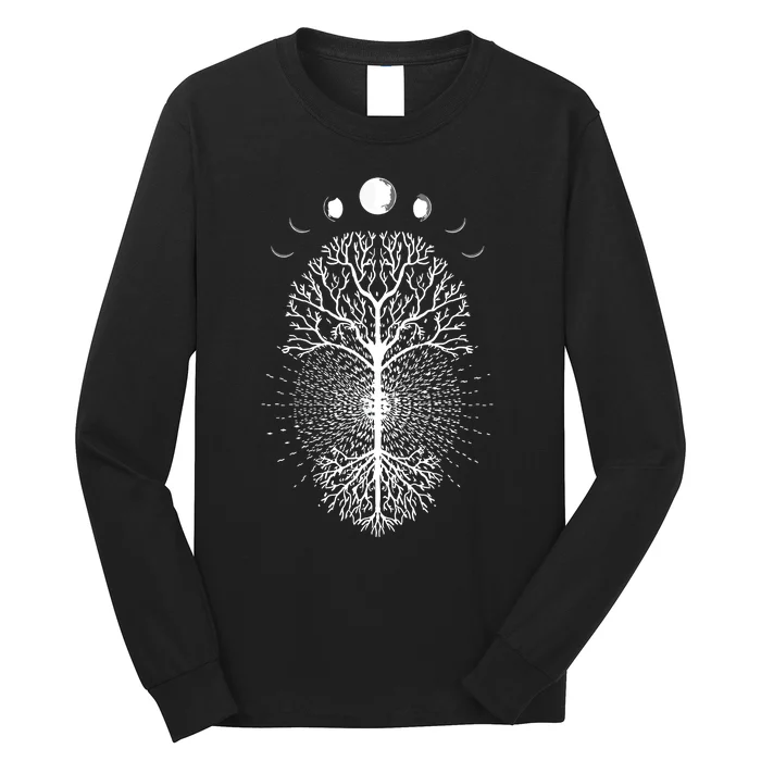 Tree Of Life Moons Phases Cool Meditation Yoga Lover Gift Long Sleeve Shirt