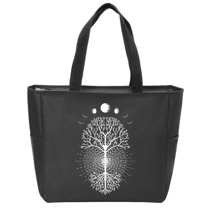 Tree Of Life Moons Phases Cool Meditation Yoga Lover Gift Zip Tote Bag