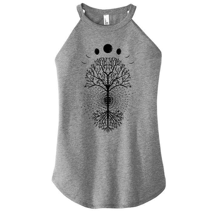 Tree Of Life Moons Phases Cool Meditation Yoga Lover Gift Women’s Perfect Tri Rocker Tank