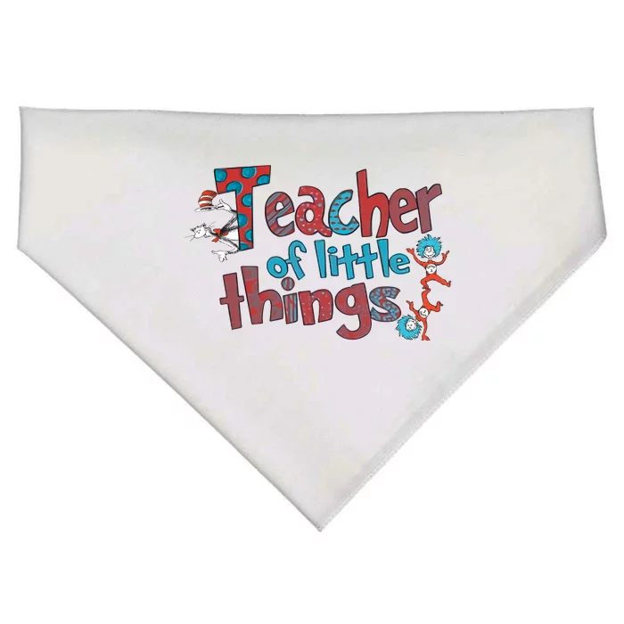 Teacher Of Little Things Reading Lover National Read Across America USA-Made Doggie Bandana