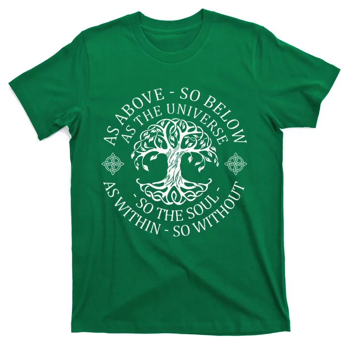 Tree Of Life Celtic Knot Vintage As Above So Below T-Shirt