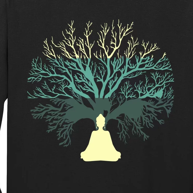 Tree Of Life Yoga Zen Meditation Buddhism Spiritual Tall Long Sleeve T-Shirt