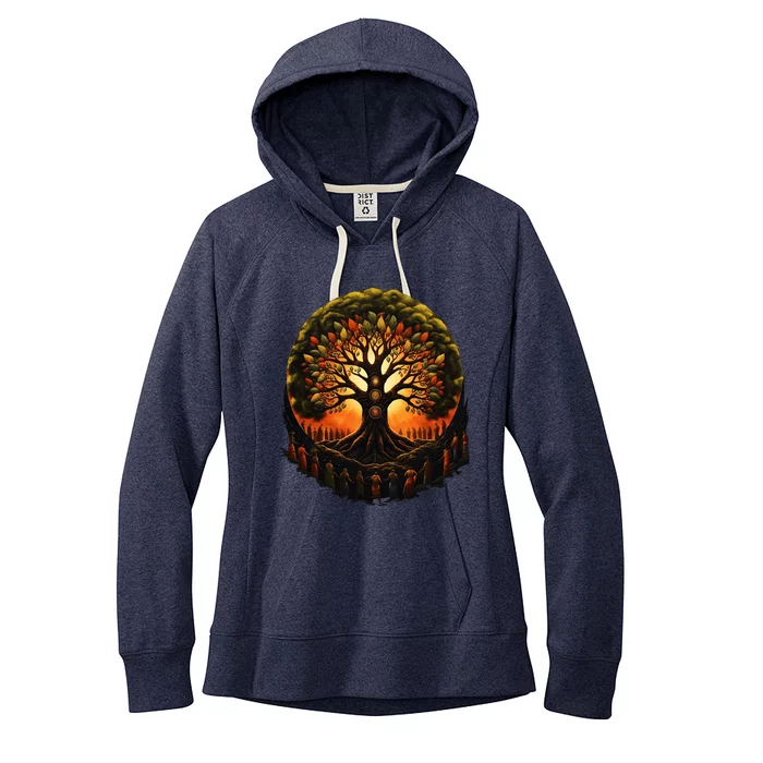 Tree Of Life Black History Kwanzaa American African Roots Women's Fleece Hoodie