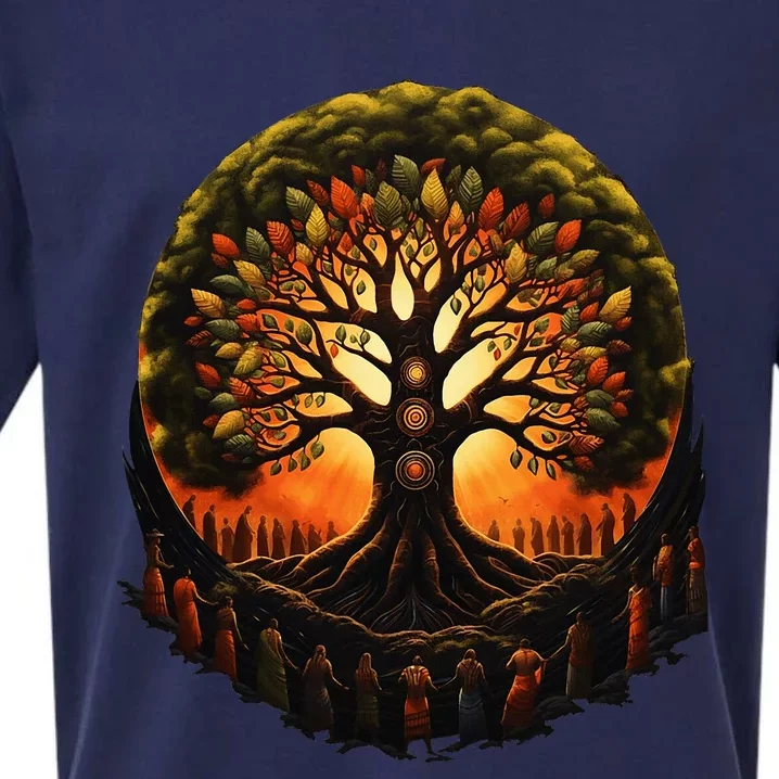 Tree Of Life Black History Kwanzaa American African Roots Sueded Cloud Jersey T-Shirt