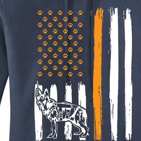 Thin Orange Line Dog Handler SAR K9 Search And Rescue Women's Pullover Hoodie