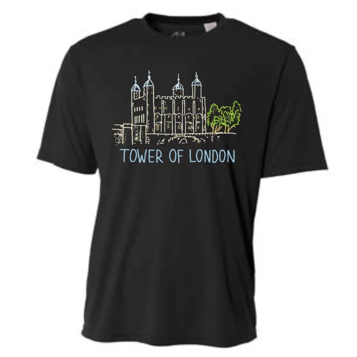 Tower Of London Unique Hand Drawn Art Cooling Performance Crew T-Shirt