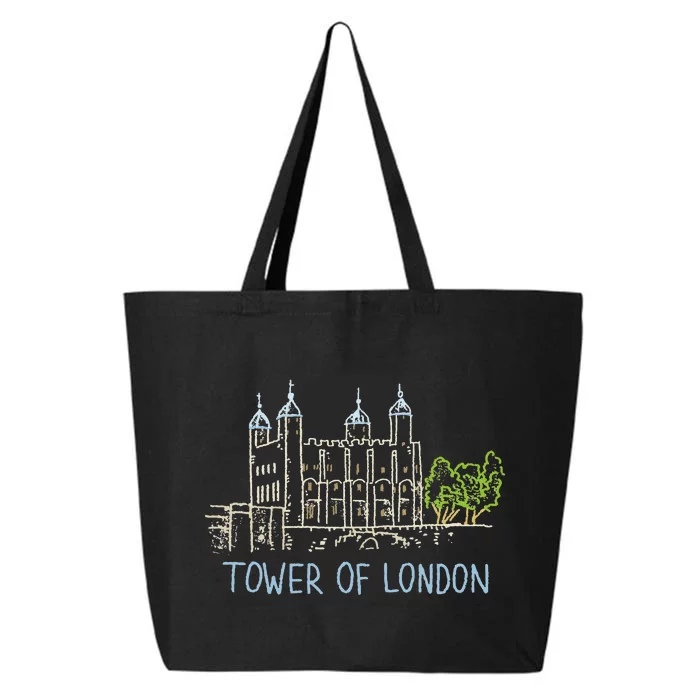 Tower Of London Unique Hand Drawn Art 25L Jumbo Tote