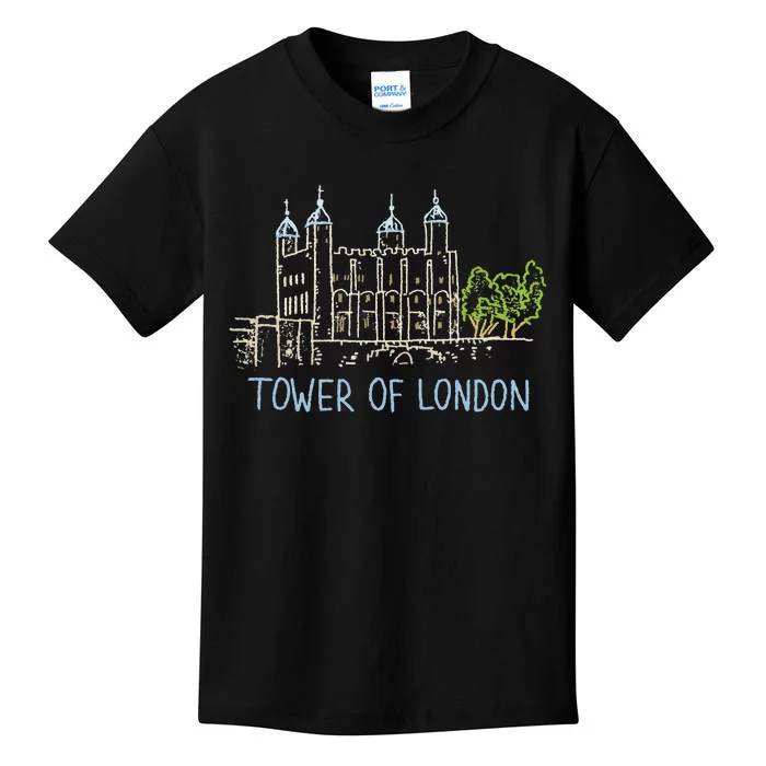 Tower Of London Unique Hand Drawn Art Kids T-Shirt