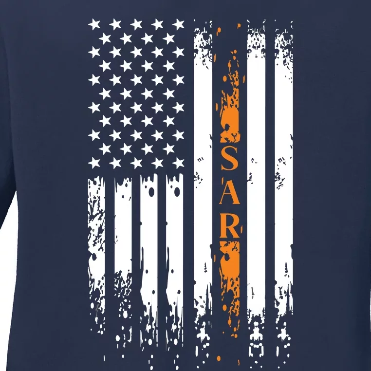 Thin Orange Line Search And Rescue Team SAR Ladies Long Sleeve Shirt