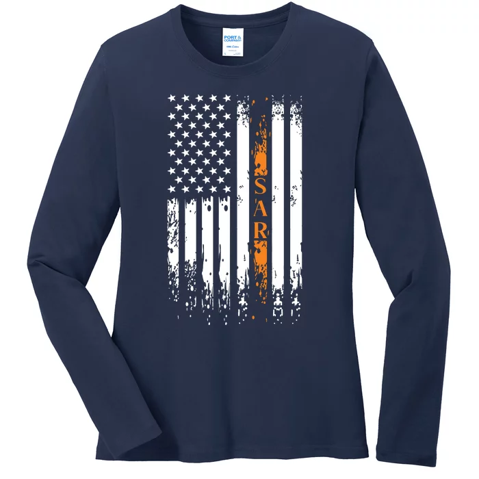 Thin Orange Line Search And Rescue Team SAR Ladies Long Sleeve Shirt