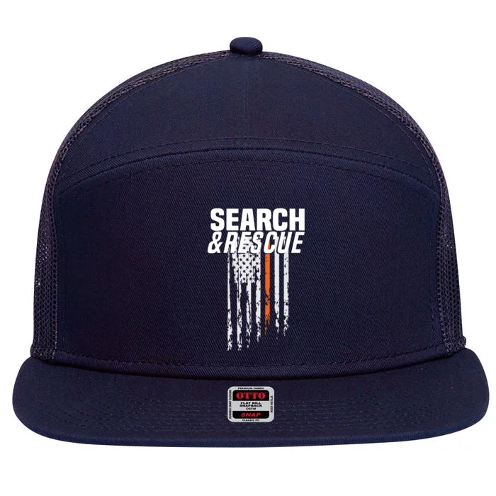 Thin Orange Line Search Rescue SAR Emergency Team 7 Panel Mesh Trucker Snapback Hat