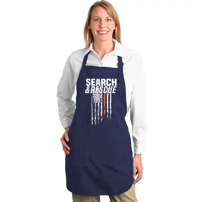 Thin Orange Line Search Rescue SAR Emergency Team Full-Length Apron With Pocket