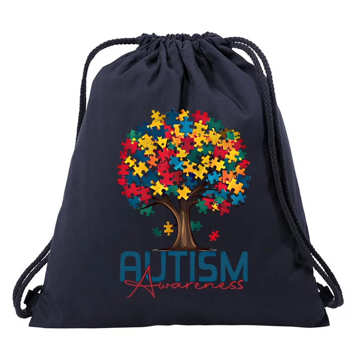 Tree Of Life Autism Awareness Month Funny Asd Supporter Gift Drawstring Bag