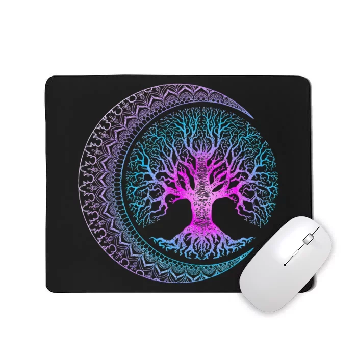 Tree Of Life Cresent Moon Phases Mandala Yoga Gift Mousepad