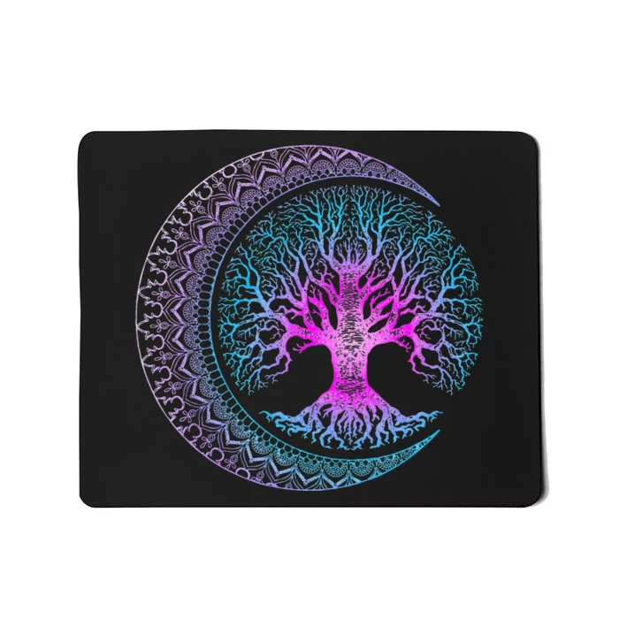 Tree Of Life Cresent Moon Phases Mandala Yoga Gift Mousepad