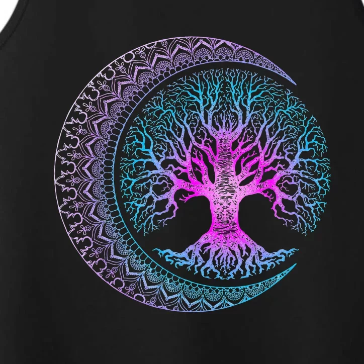 Tree Of Life Cresent Moon Phases Mandala Yoga Gift Performance Tank