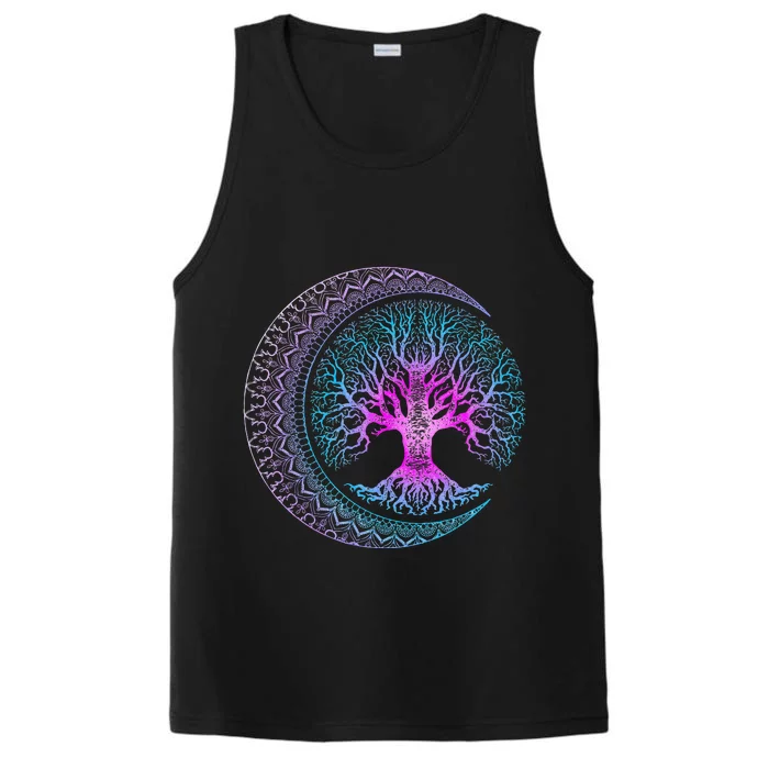 Tree Of Life Cresent Moon Phases Mandala Yoga Gift Performance Tank