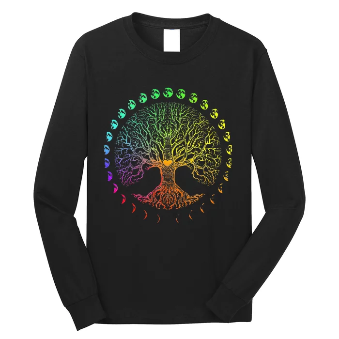 Tree Of Life Phases Of The Moon Gift Long Sleeve Shirt