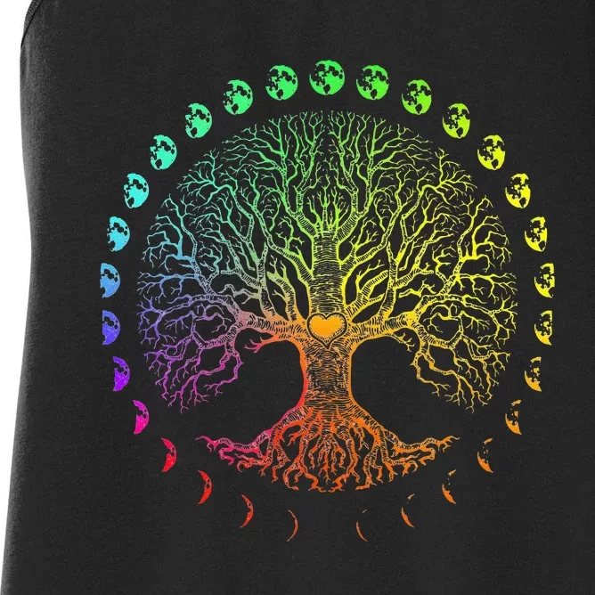 Tree Of Life Phases Of The Moon Gift Women's Racerback Tank