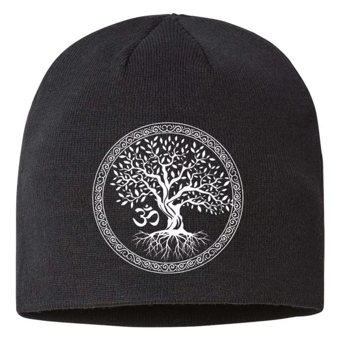 Tree Of Life With Om Symbol Yoga Zen Meditation Spiritual 8 1/2in Sustainable Knit Beanie