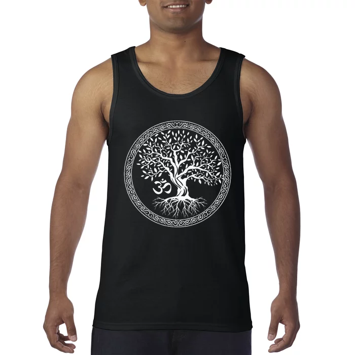 Tree Of Life With Om Symbol Yoga Zen Meditation Spiritual Tank Top