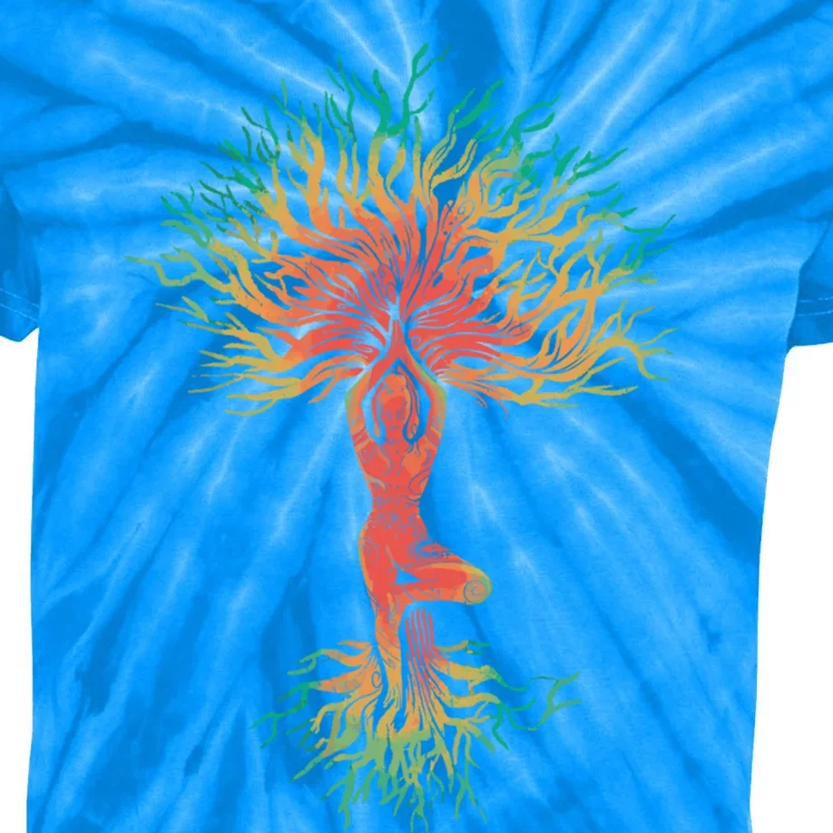 Tree Of Life Meditation Spiritual Buddhism Yoga Zen Namaste Funny Gift Kids Tie-Dye T-Shirt