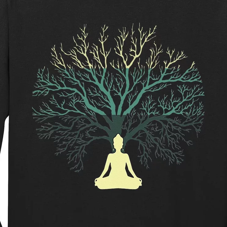 Tree Of Life Yoga Zen Meditation Buddhism Spiritual Tall Long Sleeve T-Shirt