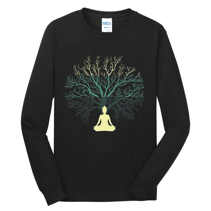 Tree Of Life Yoga Zen Meditation Buddhism Spiritual Tall Long Sleeve T-Shirt