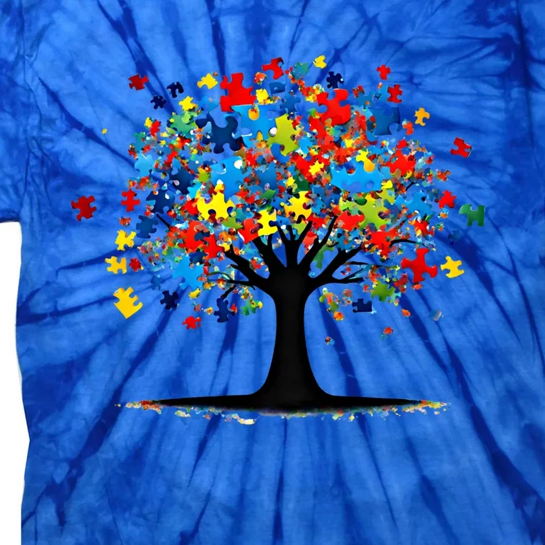 Tree Of Life Autism Awareness Day Autistic Gift Tie-Dye T-Shirt