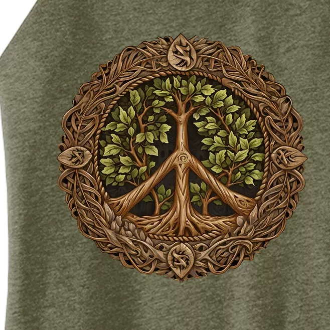 Tree Of Life Peace Women’s Perfect Tri Rocker Tank