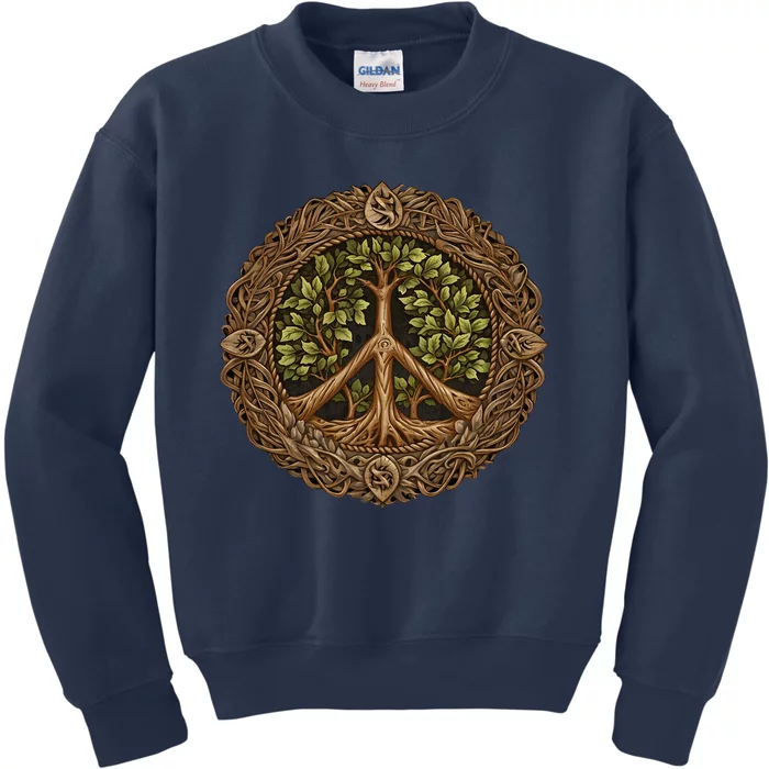 Tree Of Life Peace Kids Sweatshirt