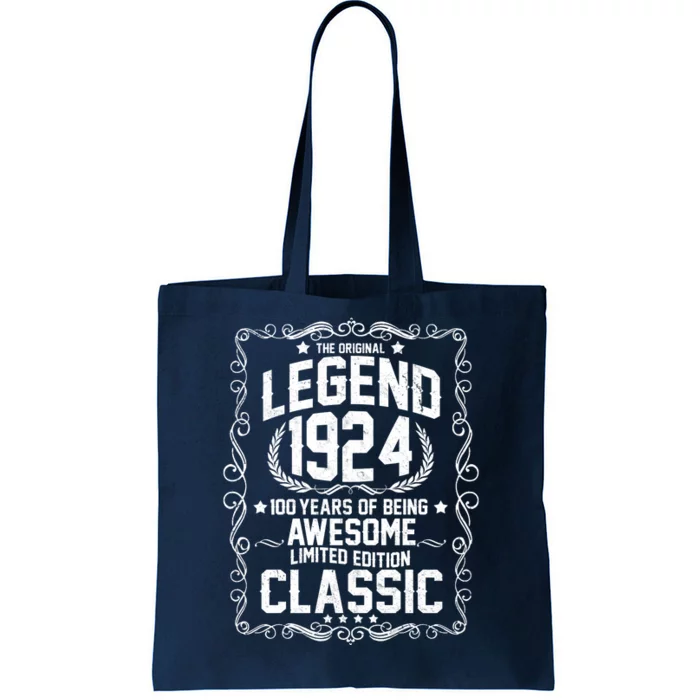 The Original Legend 1924 100th Birthday Tote Bag