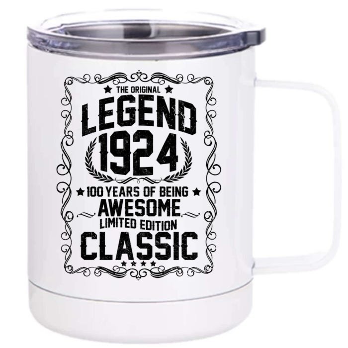 The Original Legend 1924 100th Birthday Front & Back 12oz Stainless Steel Tumbler Cup