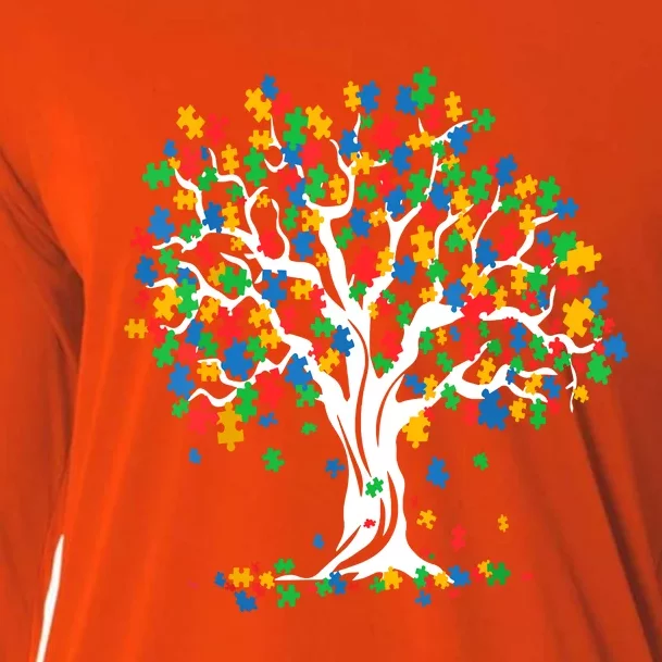 Tree Of Life Autism Awareness Month Funny Asd Supporter Gift Cooling Performance Long Sleeve Crew