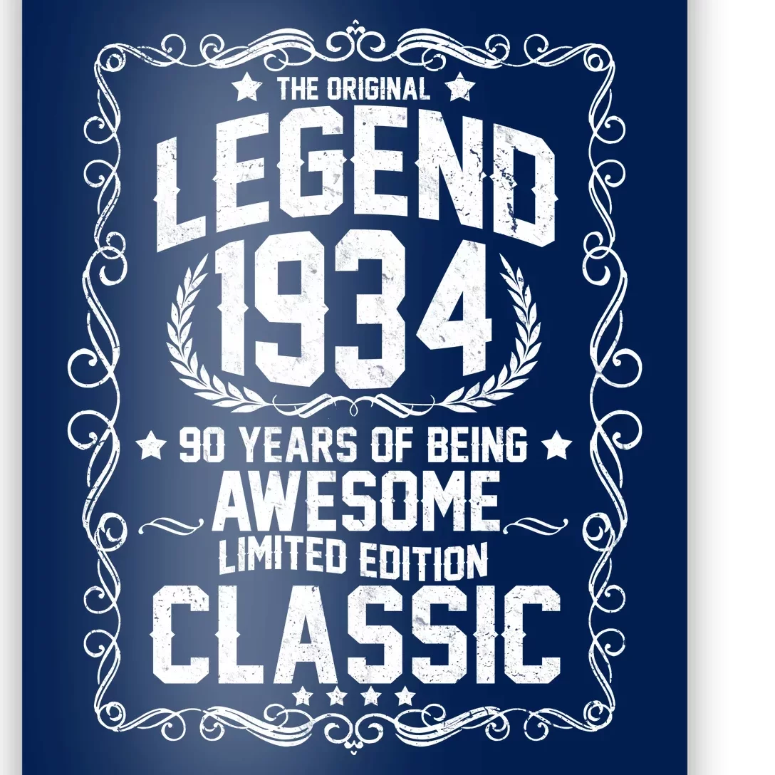 The Original Legend 1934 90th Birthday Poster