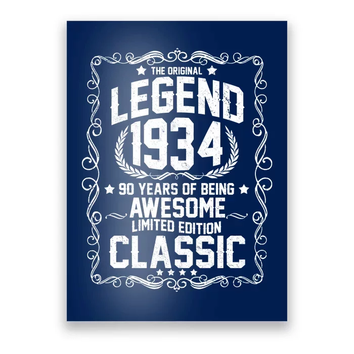 The Original Legend 1934 90th Birthday Poster