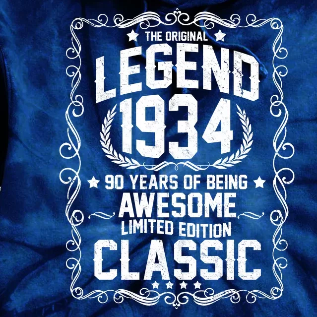 The Original Legend 1934 90th Birthday Tie Dye Hoodie