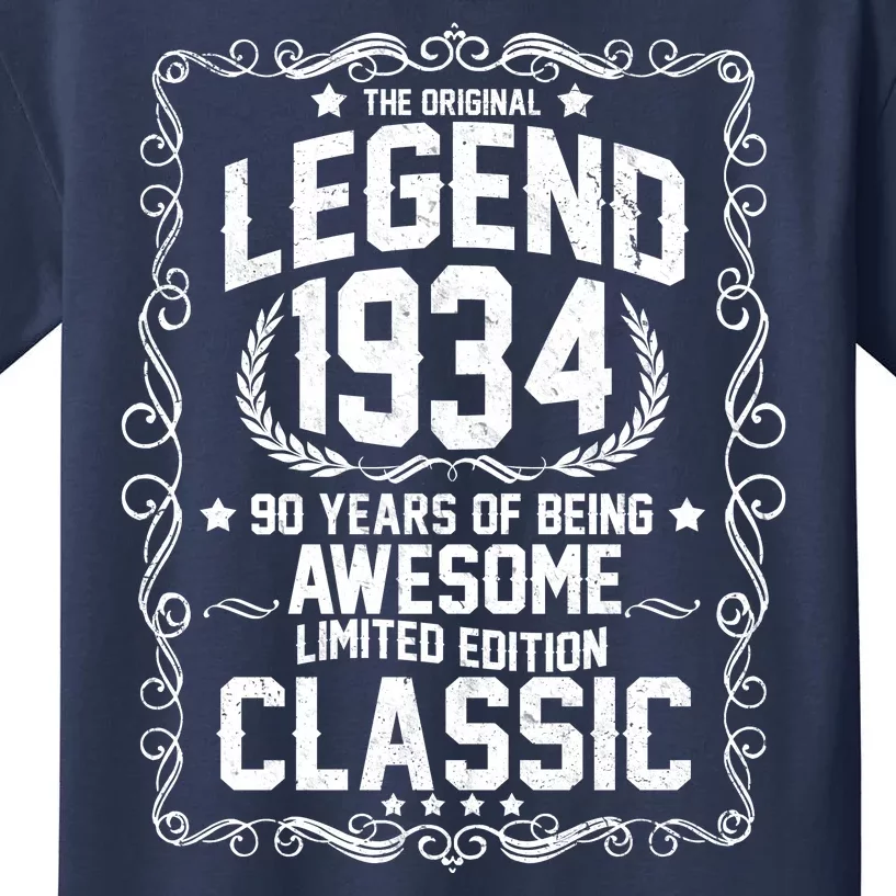 The Original Legend 1934 90th Birthday Kids T-Shirt