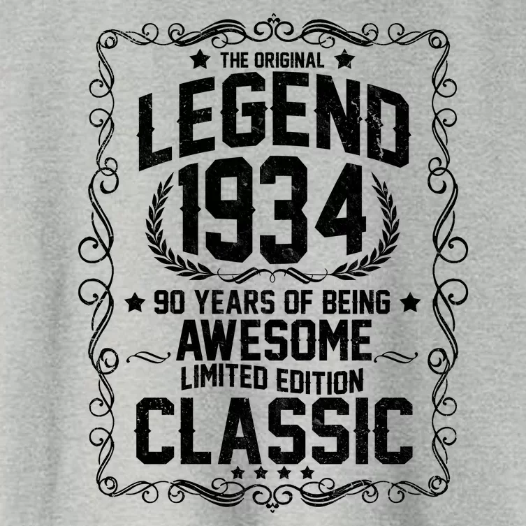 The Original Legend 1934 90th Birthday Women's Crop Top Tee