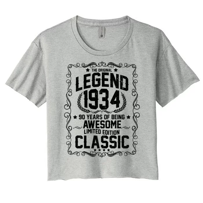 The Original Legend 1934 90th Birthday Women's Crop Top Tee