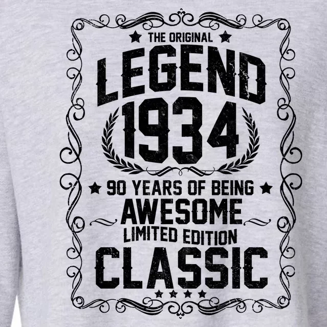 The Original Legend 1934 90th Birthday Cropped Pullover Crew