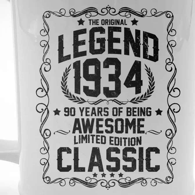 The Original Legend 1934 90th Birthday Front & Back Beer Stein