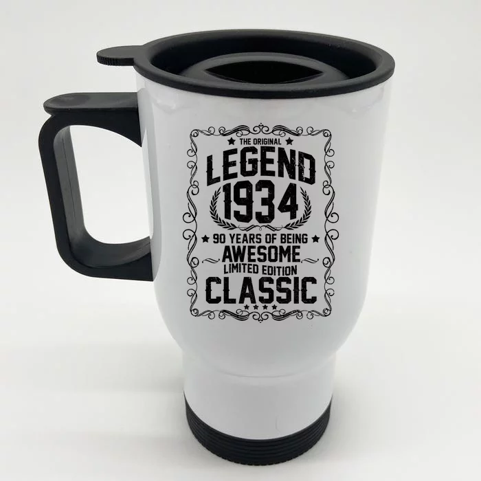 The Original Legend 1934 90th Birthday Front & Back Stainless Steel Travel Mug