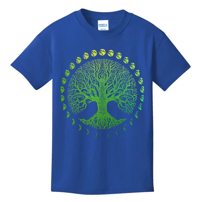 Tree Of Life Phases Of The Moon Gift Funny Gift Earth Day Gift Kids T-Shirt