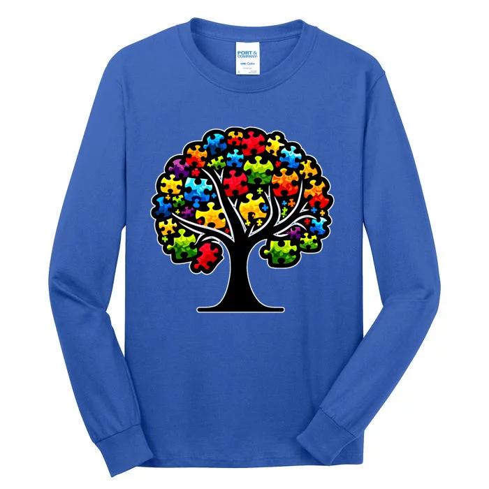 Tree Of Life Autism Awareness Month Funny Asd Supporter Gift Tall Long Sleeve T-Shirt