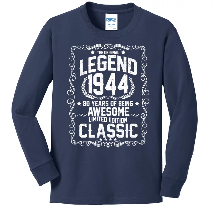 The Original Legend 1944 80th Birthday Kids Long Sleeve Shirt