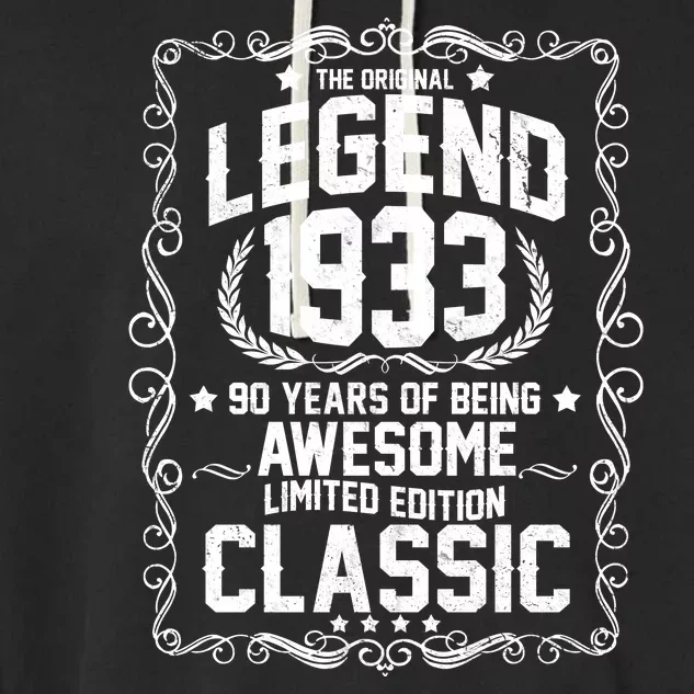 The Original Legend 1933 90th Birthday Garment-Dyed Fleece Hoodie