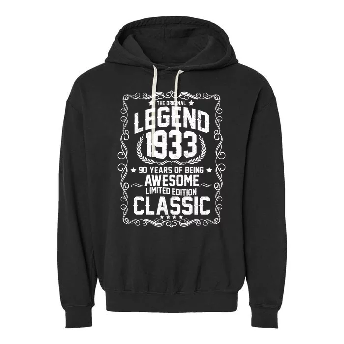 The Original Legend 1933 90th Birthday Garment-Dyed Fleece Hoodie