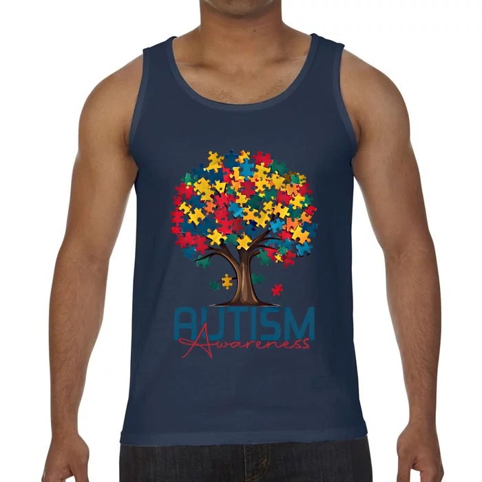 Tree Of Life Autism Awareness Month Funny Asd Supporter Gift Comfort Colors® Tank Top